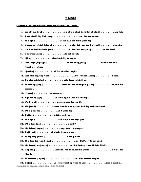 Bài tập Tenses Lớp 7